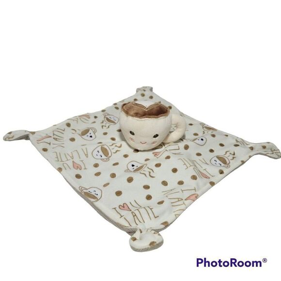 Mary Meyer I Love You A Latte Lovey Security Blanket 10 x10 Coffee Cup Heart - Picture 3 of 12